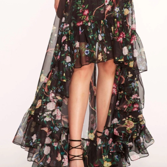 Marchesa Notte Flowering Halter High-Low Gown - Picture 2 of 7